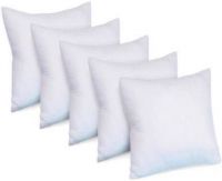 BOGGY Polyester Fibre Solid Cushion Pack of 5  (White)- Flipkart