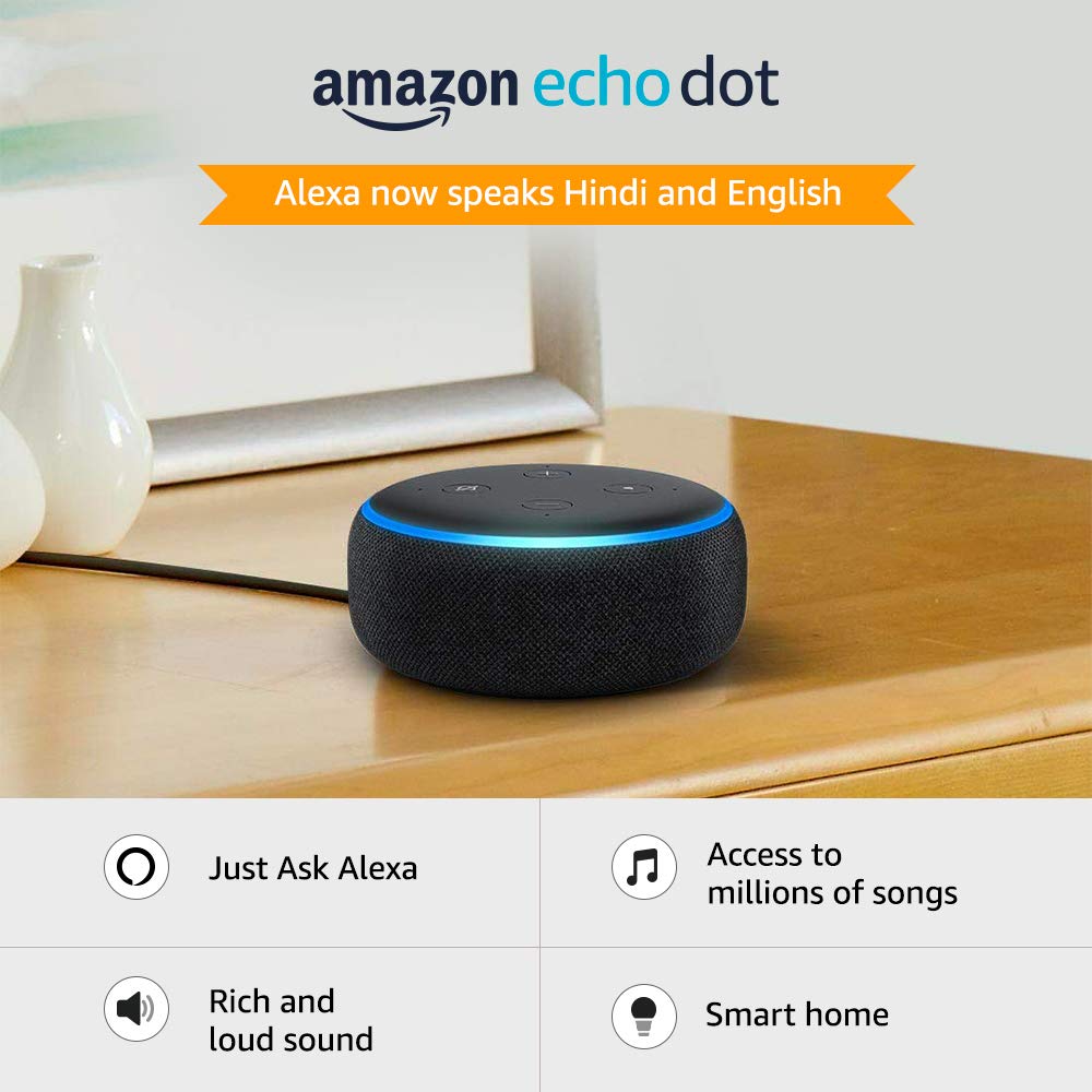 Amazon - Amazon: Echo Dot (3rd Gen) New and improved smart speaker with Alexa (Black)