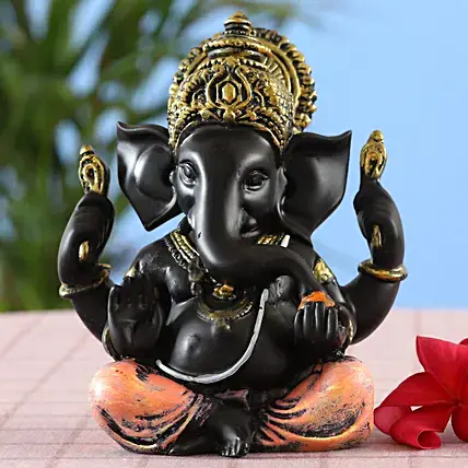 Classy Floral Box Arrangement With Ganesha Table Top